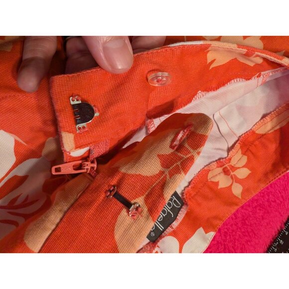 Vintage Rafaella Capri Pants Women's 10  Orange Floral Tropical Stretch - Picture 4 of 5